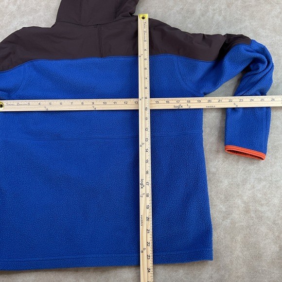 Cotopaxi Fleece Jacket Hooded Full Zip Colorblock Zip Pocket Men Sz S Brown Blue - Picture 3 of 9